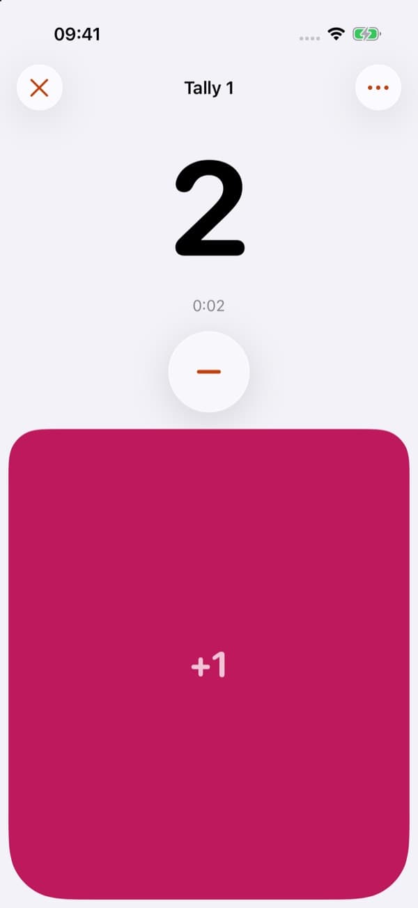 The Counter: a big number and a tap surface that fills the lower half of the screen.